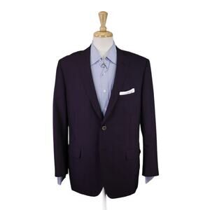 Tom James Ventura Custom Purple Black Knit Woven Holland Sherry 2-Btn Blazer 40R
